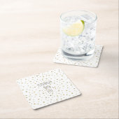 Dessous-de-verre Carré En Papier Étoiles d'or (En situation)