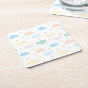 Dessous-de-verre Carré En Papier Étoiles et nuages Pastel