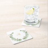 DESSOUS-DE-VERRE CARRÉ EN PAPIER EUCALYPTUS OR CARRÉ DESSOUS DE VERRE PAPIER (En situation)