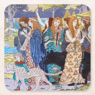 Dessous-de-verre Carré En Papier Eugene Grasset - Panneau décoratif Harmony