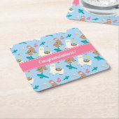 Dessous-de-verre Carré En Papier Événement Alpaca/Llama personnalisable (Incliné)