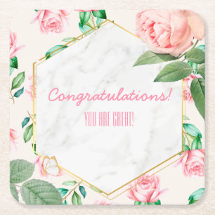 Dessous-de-verre Carré En Papier Événement floral personnalisable