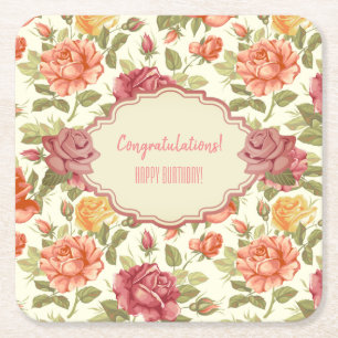 Dessous-de-verre Carré En Papier Événement floral personnalisable