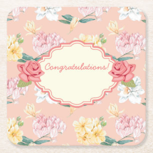 Dessous-de-verre Carré En Papier Événement floral personnalisable