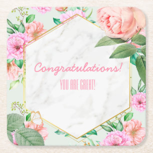 Dessous-de-verre Carré En Papier Événement floral personnalisable