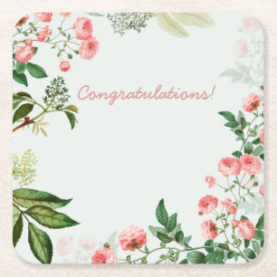 Dessous-de-verre Carré En Papier Événement floral personnalisable