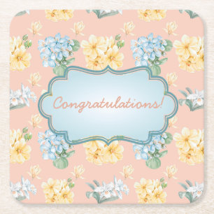 Dessous-de-verre Carré En Papier Événement floral personnalisable