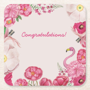 Dessous-de-verre Carré En Papier Événement floral personnalisable