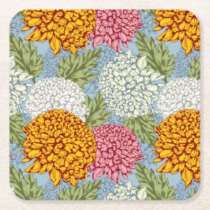 Dessous-de-verre Carré En Papier Excellent motif avec des chrysanthèmes