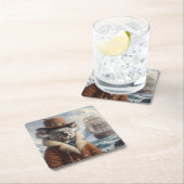 Dessous-de-verre Carré En Papier Explorateur arctique de Koala (En situation)