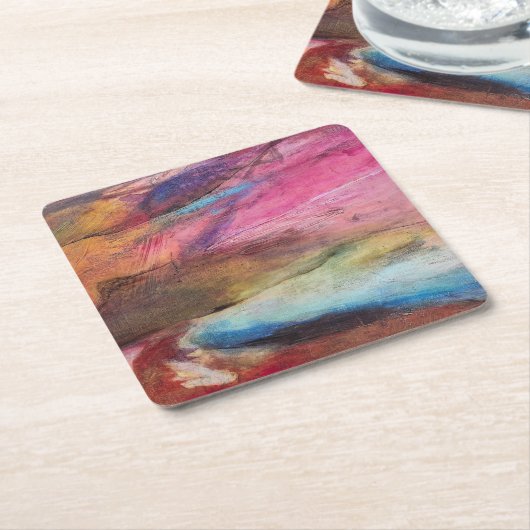 Dessous-de-verre Carré En Papier Expression Fuchsia (Incliné)