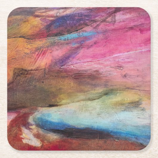 Dessous-de-verre Carré En Papier Expression Fuchsia (Devant)