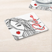 Dessous-de-verre Carré En Papier Extensions d'une Diva (Incliné)