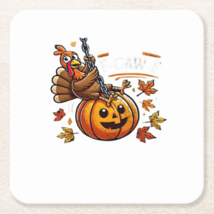 Dessous-de-verre Carré En Papier F-Caw-F Drôle pour hommes femmes Thanksgiving-Noël
