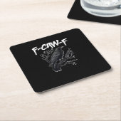 Dessous-de-verre Carré En Papier F-Caw-F Funny Crow Minimal Clean (Incliné)