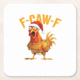 Dessous-de-verre Carré En Papier F-Caw-F Noël Fun Chicken Noël Essentiel