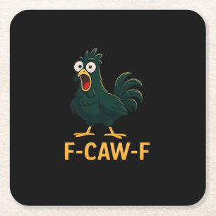 Dessous-de-verre Carré En Papier F-Caw-F Poulet Classique de Style Vintage