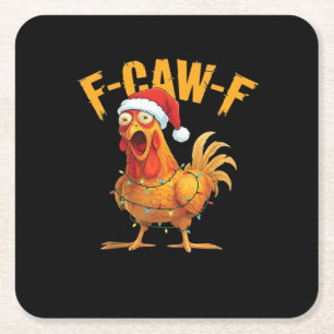 Dessous-de-verre Carré En Papier F-Caw-F Poulet de Noël Essentiel