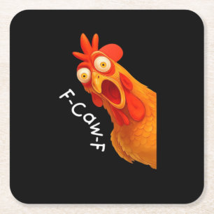 Dessous-de-verre Carré En Papier F-Caw-F Poulet Essentiel Classique Rétro