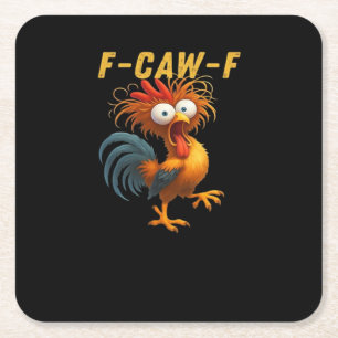 Dessous-de-verre Carré En Papier F-Caw-F-Poulet Essentiel Rétro Classique