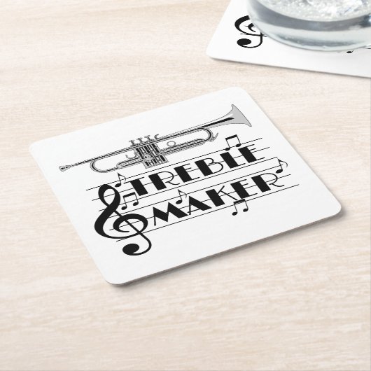 Dessous-de-verre Carré En Papier Fabricant triple de trompettiste (Incliné)