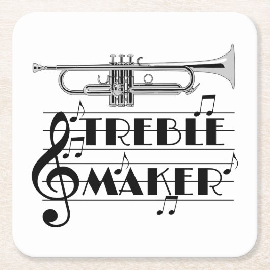 Dessous-de-verre Carré En Papier Fabricant triple de trompettiste (Devant)