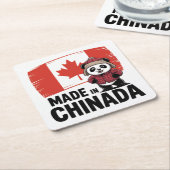 Dessous-de-verre Carré En Papier Fabriqué en Chinada Panda - Chinois Canadien (Incliné)