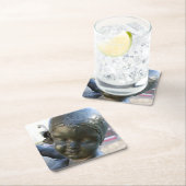 Dessous-de-verre Carré En Papier Face d'un ange - Barcelone, Espagne - Dessous de v (En situation)