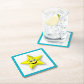 DESSOUS-DE-VERRE CARRÉ EN PAPIER FACE STAR (En situation)