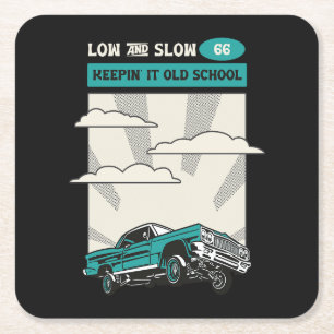 Dessous-de-verre Carré En Papier Faible et faible 66 Classic Lowrider