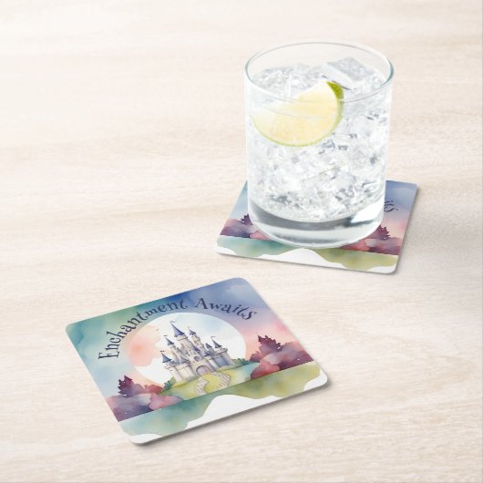 Dessous-de-verre Carré En Papier Fairy Tale Castle Party (En situation)
