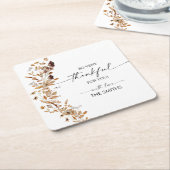 Dessous-de-verre Carré En Papier  Fall Leaves Thanksgiving Dinner (Incliné)