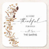 Dessous-de-verre Carré En Papier  Fall Leaves Thanksgiving Dinner (Devant)