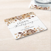 Dessous-de-verre Carré En Papier Fall Leaves Thanksgiving Dinner (Incliné)