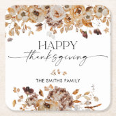 Dessous-de-verre Carré En Papier Fall Leaves Thanksgiving Dinner (Devant)