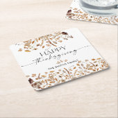 Dessous-de-verre Carré En Papier Fall Leaves Thanksgiving Dinner (Incliné)