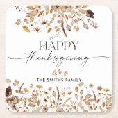 Dessous-de-verre Carré En Papier Fall Leaves Thanksgiving Dinner (Devant)