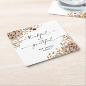 Dessous-de-verre Carré En Papier Fall Leaves Thanksgiving Dinner (Incliné)