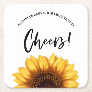 Dessous-de-verre Carré En Papier Fall Sunflower Baby Shower