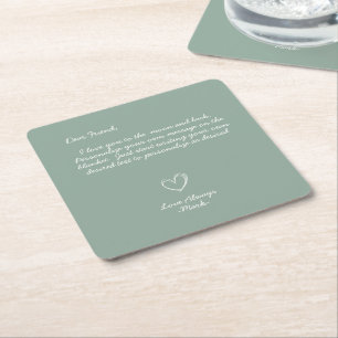 Dessous-de-verre Carré En Papier Famille d'amis de messages personnalisés manuscrit