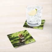 Dessous-de-verre Carré En Papier Famille d'ours Brown (En situation)