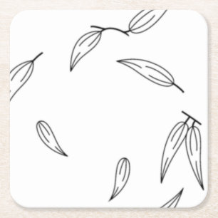 Dessous-de-verre Carré En Papier Famille Pondweed, Dessous de verre en papier gris