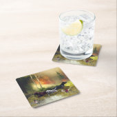 Dessous-de-verre Carré En Papier Famille Setters (En situation)