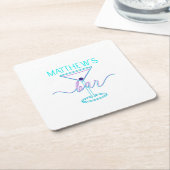 Dessous-de-verre Carré En Papier Fancy Script Fun Colonnes Fun Bar (Incliné)