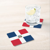 Dessous-de-verre Carré En Papier Fanion: République dominicaine (En situation)