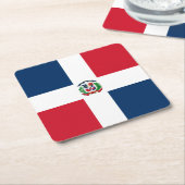Dessous-de-verre Carré En Papier Fanion: République dominicaine (Incliné)