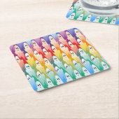 Dessous-de-verre Carré En Papier Fantômes arc-en-ciel (Incliné)