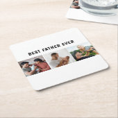 Dessous-de-verre Carré En Papier Father Photo Collage Custom Giant (Incliné)