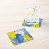 Dessous-de-verre Carré En Papier Faux Indigo III (En situation)