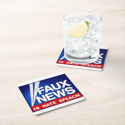 Dessous-de-verre Carré En Papier Faux News (En situation)